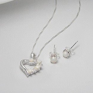 Sada s opálom a diamantmi, trojdielna - 35,90 €