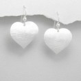 Náušnice, srdcia, matné striebro - 12,05 €